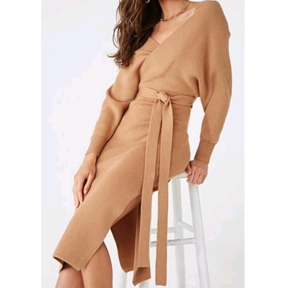 V-neck Sweater Midi Dress - Picture 6 of 7